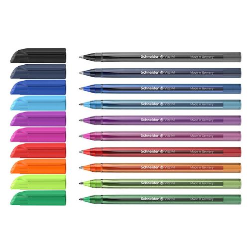 Długopisy kolorowe Schneider VIZZ M, zestaw w etui 10 kolorów
