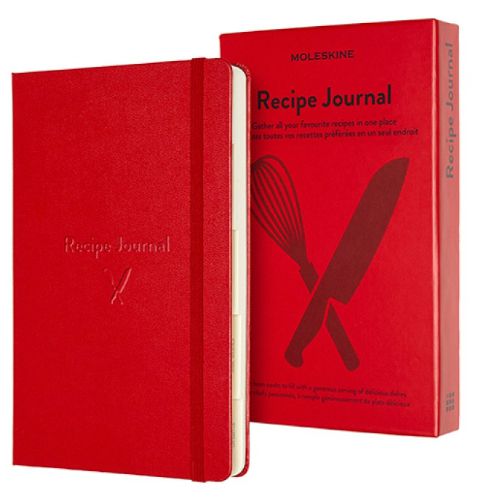 Notes Moleskine Passion Journals Recipe L 13x21 cm, 400 stron, twarda oprawa, przepisy kulinarne czerwony