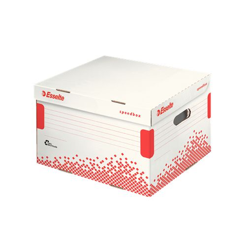 Pudełko archiwizacyjne Esselte Speedbox, kontener o pojemności 3 x pudełko 100mm, otwarcie od góry 367 x 263 x 325 mm