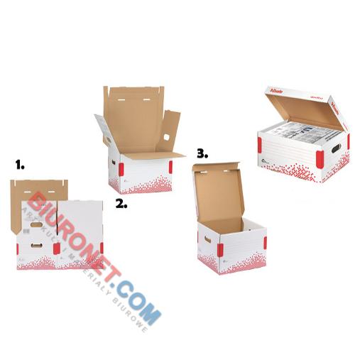 Pudełko archiwizacyjne Esselte Speedbox, kontener o pojemności 4 x pudełko 100mm, otwarcie od góry 433 x 263 x 364 mm