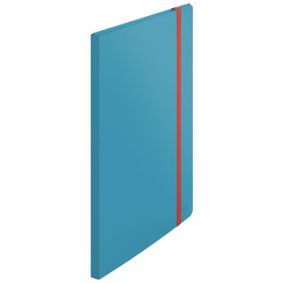 Album ofertowy Leitz Cosy A4, 20 koszulek, plastikowa okładka z gumką, zintegrowana teczka morski niebieski
