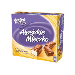 Alpejskie Mleczko Milka, pianka o smaku waniliowym w czekoladzie mlecznej 330g
