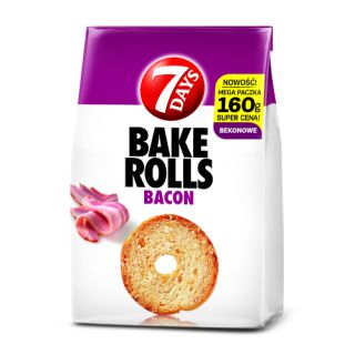 Bake Rolls 7 Days Bekon, chrupiące krążki pieczywa 160g