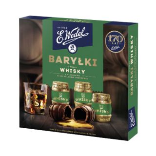 Baryłki Whiskyl Wedel, czekoladowe praliny z alkoholowym nadzieniem 200g