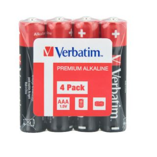 Baterie Verbatim, paluszki alkaliczne, AAA LR03 4 sztuki