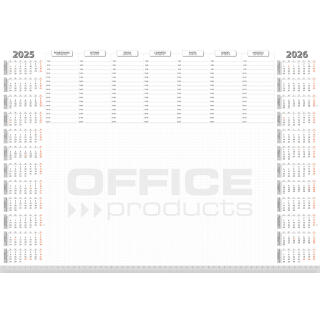 Biuwar Office Products 59 x 42 cm, podkładka na biurko z kalendarzem 2026/2027 i planem tygodniowym, blok 52 kartki 59,4 x 42 cm