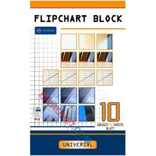 Blok do flipchartów Interdruk, gładki biały papier 64 x 100 cm 10 kartek