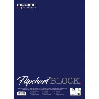 Blok do flipchartów Office Products, gładki biały papier, mały 58,5 x 81 cm 50 kartek