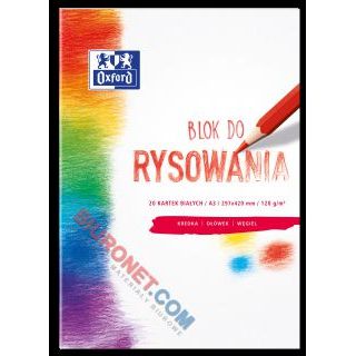 Blok rysunkowy Oxford, biały, 20 kartek format A3