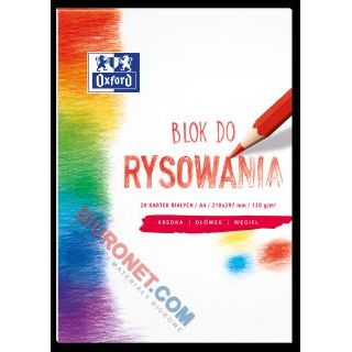 Blok rysunkowy Oxford, biały, 20 kartek format A4