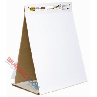 Blok samoprzylepny do flipchartów Post-it, gładki biały papier 58,4 x 50,8 cm, do postawienia 20 arkuszy