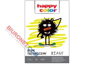Blok techniczny Happy Color, 10 białych kart, gramatura 170 g/m2 format A3