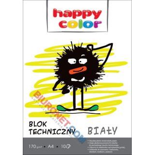 Blok techniczny Happy Color, 10 białych kart, gramatura 170 g/m2 format A4