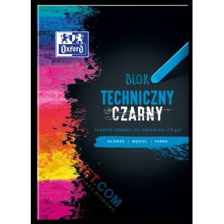 Blok techniczny Oxford, 10 czarnych kart, gramatura 210g/m2 format A3