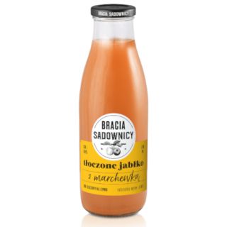 Bracia Sadownicy Tłoczone Jabłko z Marchewką 250ml, owocowy sok w szklanej butelce 8 sztuk