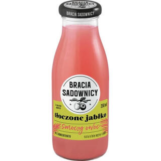 Bracia Sadownicy Tłoczone Jabłko ze Smoczym Owocem 250ml, owocowy sok w szklanej butelce 8 sztuk
