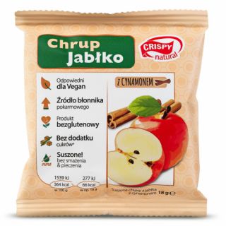 Chipsy owocowe Chrupsy Crispy Nartural, torebka 18g jabłko z cynamonem