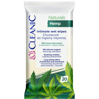 Chusteczki do higieny intymnej Cleanic Naturals Hemp 20 sztuk