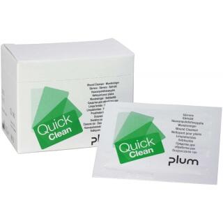Chusteczki do oczyszczania ran PLUM QuickClean z wodą sterylną, pakowane pojedynczo 20 sztuk