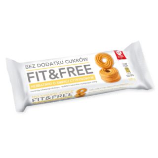 Ciasteczka Fit&Free Cukry Nyskie, kruche ciastka bez cukru o smaku cytrynowym 120g