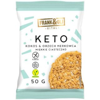 Ciastka Frank&Oli KETO 50g, bez cukru, bez glutenu, bez laktozy kokos i orzech nerkowca