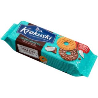 Ciastka Krakuski Kokosowe, ciasteczka z wiórkami kokosowymi i czekoladą 175g