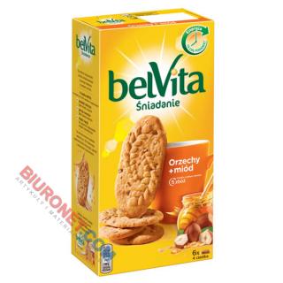 Ciastka LU BelVita Śniadanie, 6 x 4 ciastka, 300g orzechy + miód