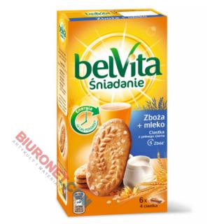 Ciastka LU BelVita Śniadanie, 6 x 4 ciastka, 300g zboża + mleko