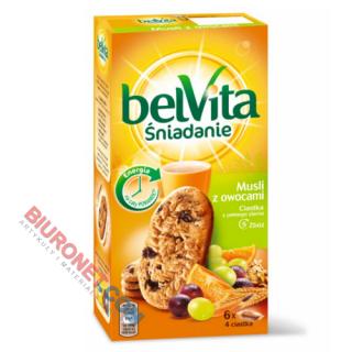 Ciastka LU BelVita Śniadanie, 6 x 4 ciastka, 300g musli z owocami