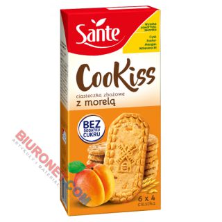 Ciastka Sante Fit 300g, bez cukru, zbożowe z morelą 6 x 4 sztuki