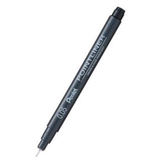 Cienkopis kalibrowany Pentel Pointliner czarny tusz pigmentowy 0,05 mm