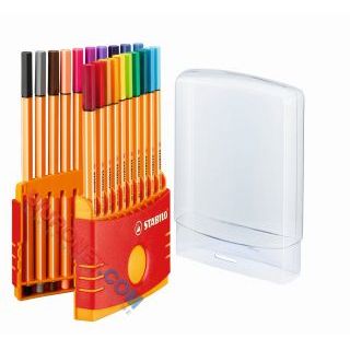 Cienkopis Stabilo Point 88 Color Parade, komplet w twardym etui, linia 0.4 mm 20 kolorów