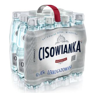 Cisowianka 0,5L x 12 sztuk, woda mineralna w butelkach PET lekko gazowana 