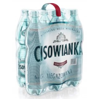 Cisowianka 1,5L x 6 sztuk, woda mineralna w butelkach PET niegazowana