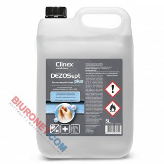 CLINEX DEZOSept Plus, płyn do dezynfekcji dłoni i powierzchni, alkohol 70%, kanister 5L