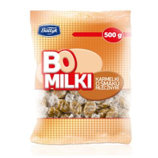 Cukierki BonBon Bałtyk, twarde karmelki mleczne 500g
