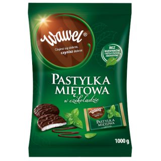 Cukierki pastylka Miętowa Wawel, w czekoladzie 1kg