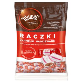 Cukierki Raczki Wawel, twarde karmelki z nadzieniem orzechowo - rumowym 1kg