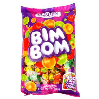 Cukierki Roshen Bim-Bom, twarde karmelki owocowe z nadzieniem 1kg