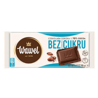 Czekolada gorzka Wawel 70% kakao, bez dodatku cukru 90 g