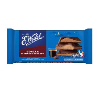 Czekolada gorzka Wedel, nadziewana, tabliczka 100g espresso