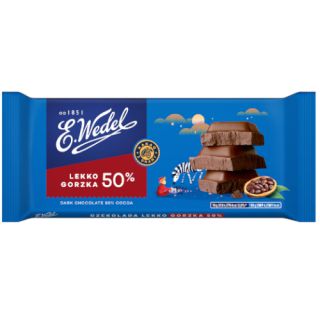 Czekolada Lekko Gorzka Wedel 50%, tabliczka 90g