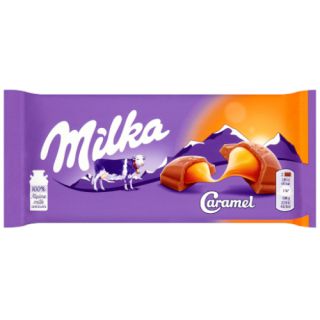 Czekolada Milka Caramel, mleczna z nadzieniem karmelowym 100g