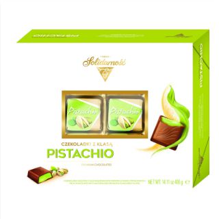 Czekoladki z Klasą Pistachio Solidarność, z kremem pistacjowym 400g