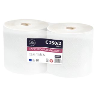 Czyściwo w rolce Lamix Ellis Professional 0802, białe ręczniki papierowe celulozowe, 2-warstwowe 2 rolki x 240 m