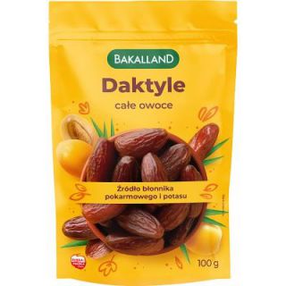 Daktyle Bakalland, drylowane całe owoce 100g