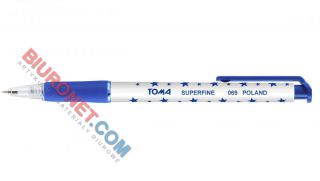 Długopis automatyczny Toma Super Fine, w gwiazdki niebieski