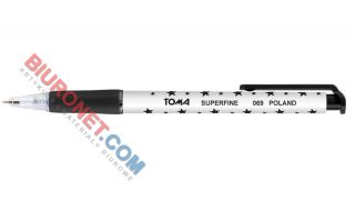 Długopis automatyczny Toma Super Fine, w gwiazdki czarny