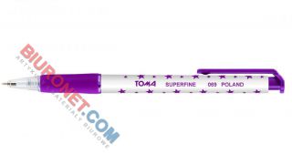 Długopis automatyczny Toma Super Fine, w gwiazdki fioletowy