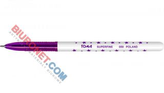 Długopis jednorazowy Toma TO-059, ze skuwką fioletowy